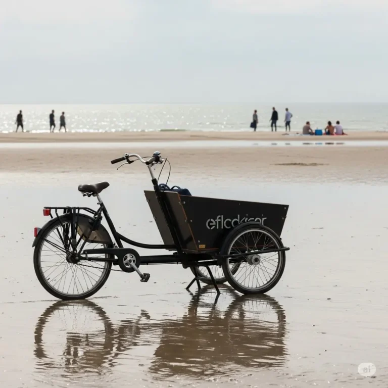 bakfiets op strand