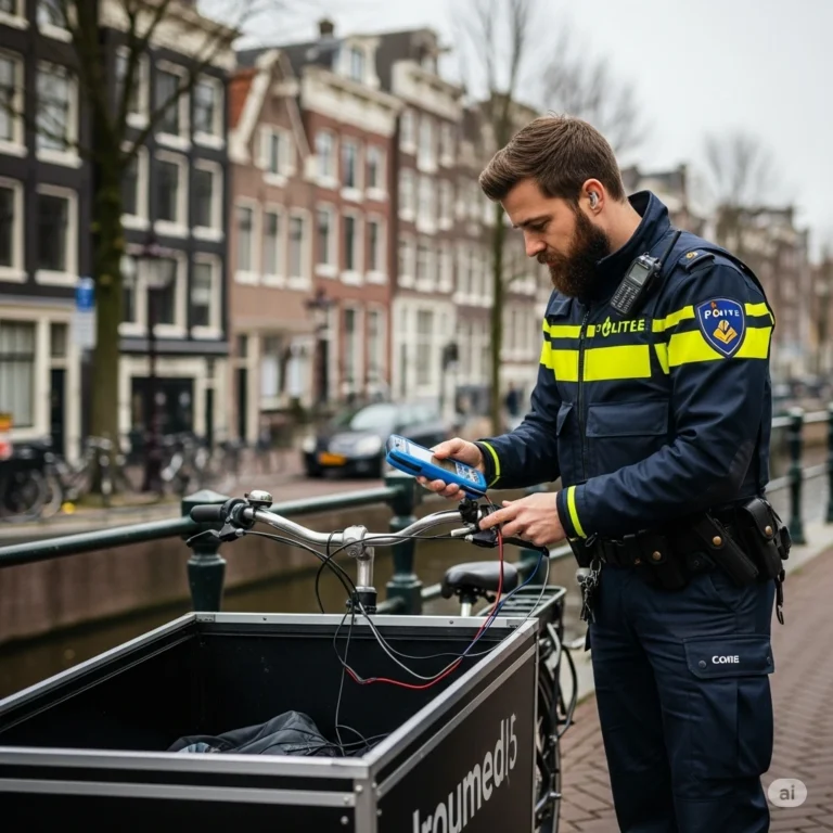 politie checkt bakfiets