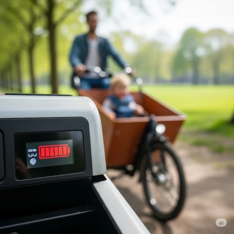 bakfiets met lege batterij