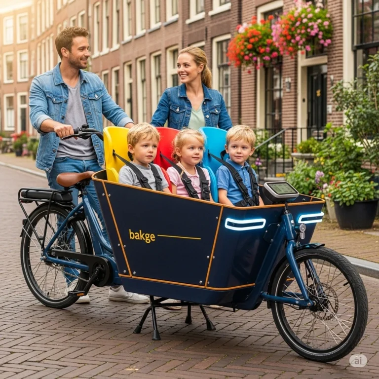 bakfiets met 3 kinderen