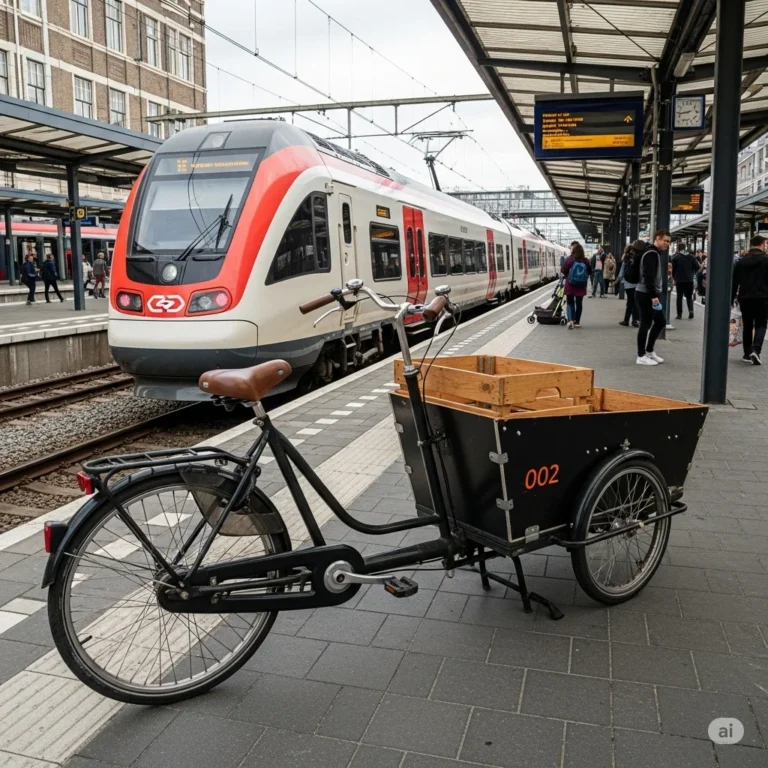 bakfiets bij trein