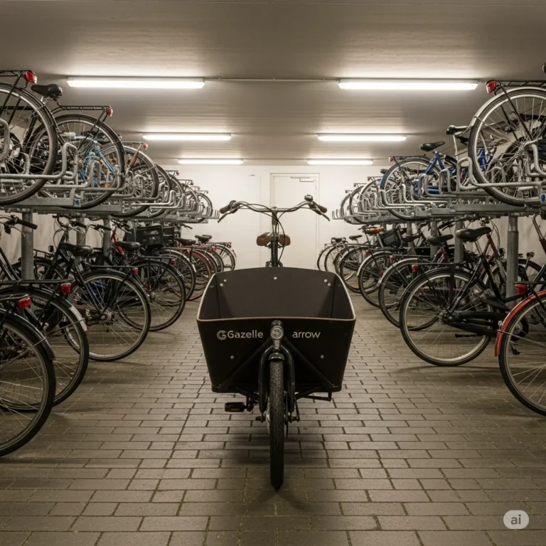 bakfiets in fietsenstalling